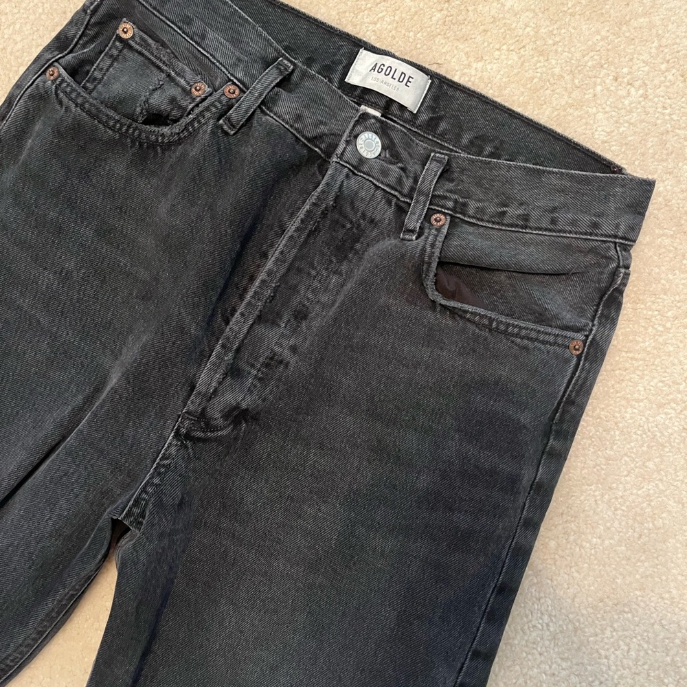 Agolde Black Straight Jeans